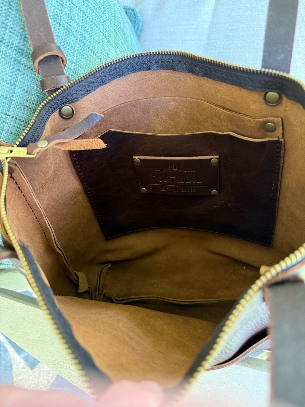 Portland Leather Goods Dark Brown Leather Shoulder Bag - Picture 11 of 12